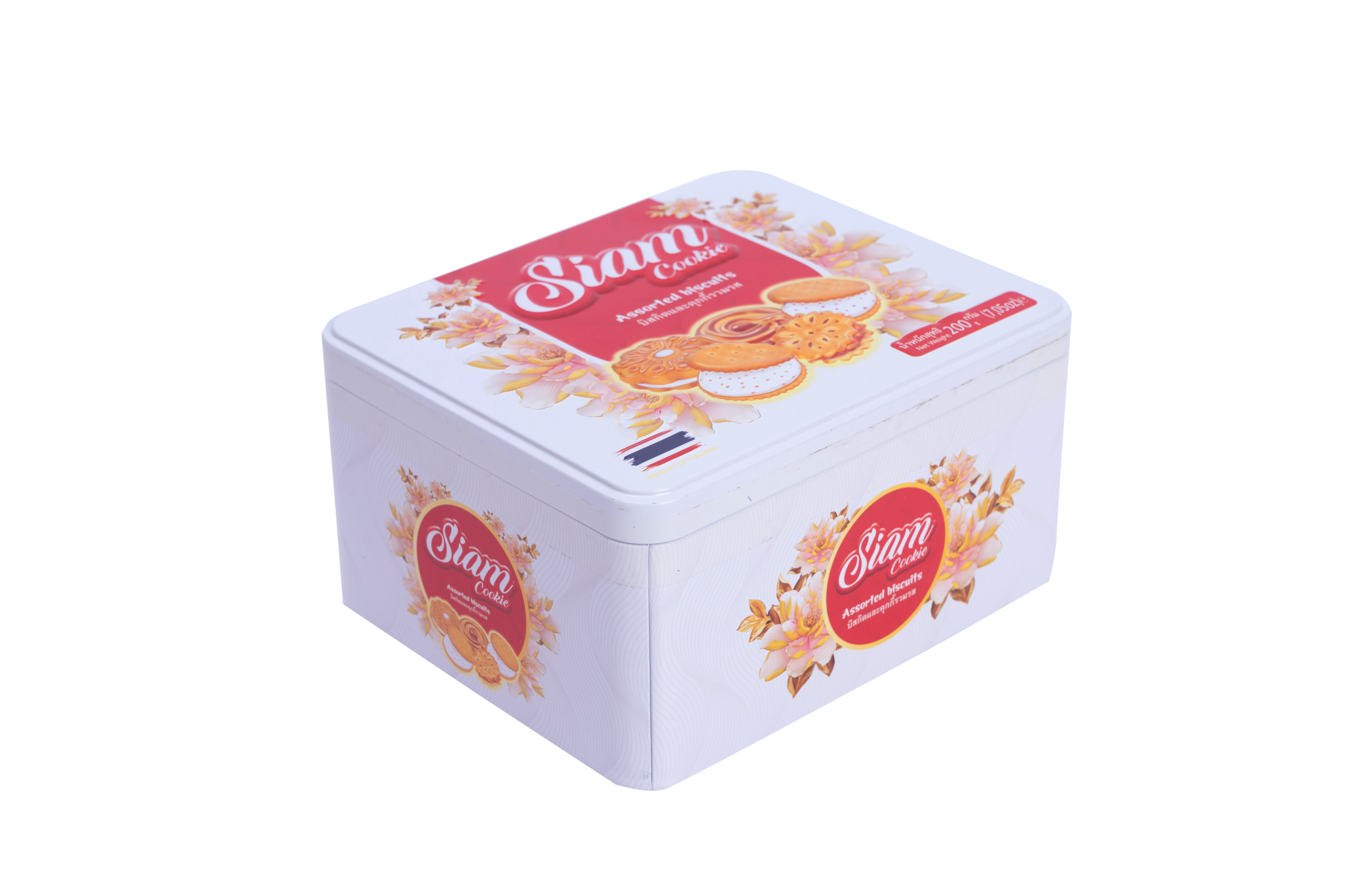 Bánh quy Siam mix các vị 200g - Hộp vuông Màu trắng